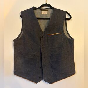 Nudie Jeans Edrick Waistcoat 100% Organic Cotton Men’s Medium in Dark Denim